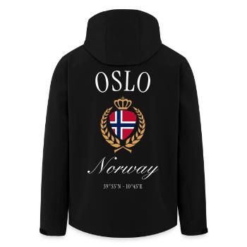 Oslo Norwegen Wappen Krone – Reise Souvenir - Recycelte Männer Softshell-Jacke von Stanley/Stella - Schwarz - Hinten - AI Model Male 185 light (185cm)