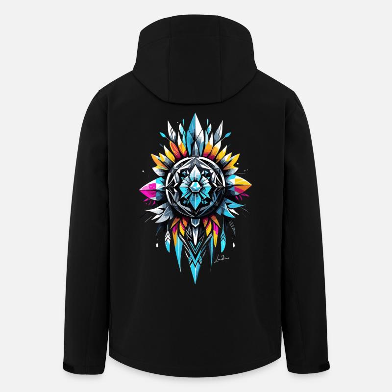 Geometrisches Stammessymbol - Recycelte Männer Softshell-Jacke von Stanley/Stella - Schwarz