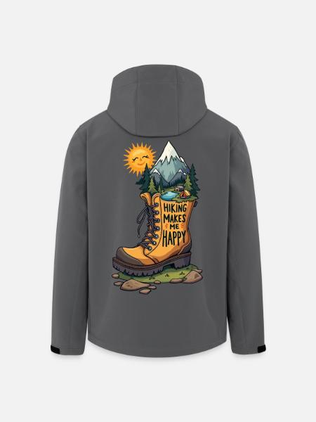 Hiking Makes Me Happy - Men’s Recycled Softshell Jacket by Stanley/Stella - black