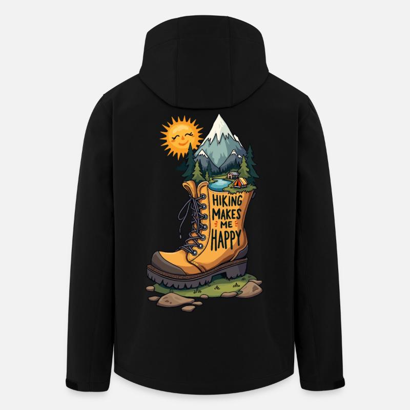 Hiking Makes Me Happy - Men’s Recycled Softshell Jacket by Stanley/Stella - black