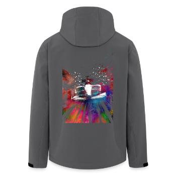 Voitures de course #racing #sport - Veste softshell homme en polyester recyclé Stanley/Stella - charbon - Dos - AI Model Male 185 light (185cm)