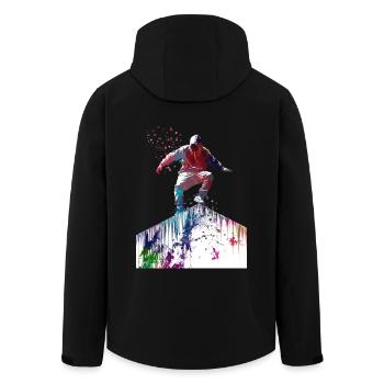 Parkour city sport art - Men’s Recycled Softshell Jacket by Stanley/Stella - black - Back - AI Model Male 185 light (185cm)
