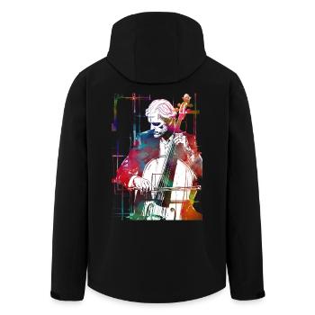 Double bass music art - Veste softshell homme en polyester recyclé Stanley/Stella - noir - Dos - AI Model Male 185 light (185cm)
