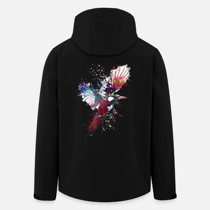 Pie oiseau - Veste softshell homme en polyester recyclé Stanley/Stella - noir