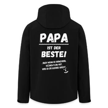 Papa ist der Beste - Recycelte Männer Softshell-Jacke von Stanley/Stella - Schwarz - Hinten - AI Model Male 185 light (185cm)