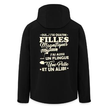 T-shirt for Dad - Four Beautiful Girls - Men’s Recycled Softshell Jacket by Stanley/Stella - black - Back - AI Model Male 185 light (185cm)