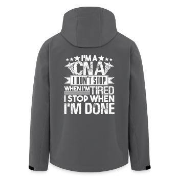 CNA I Stop When I am Done - Men’s Recycled Softshell Jacket by Stanley/Stella - black - Back - AI Model Male 185 light (185cm)