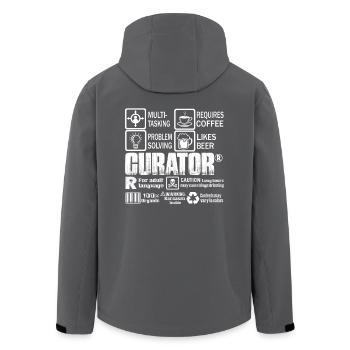 Curator Job Coffee Beer - Men’s Recycled Softshell Jacket by Stanley/Stella - black - Back - AI Model Male 185 light (185cm)