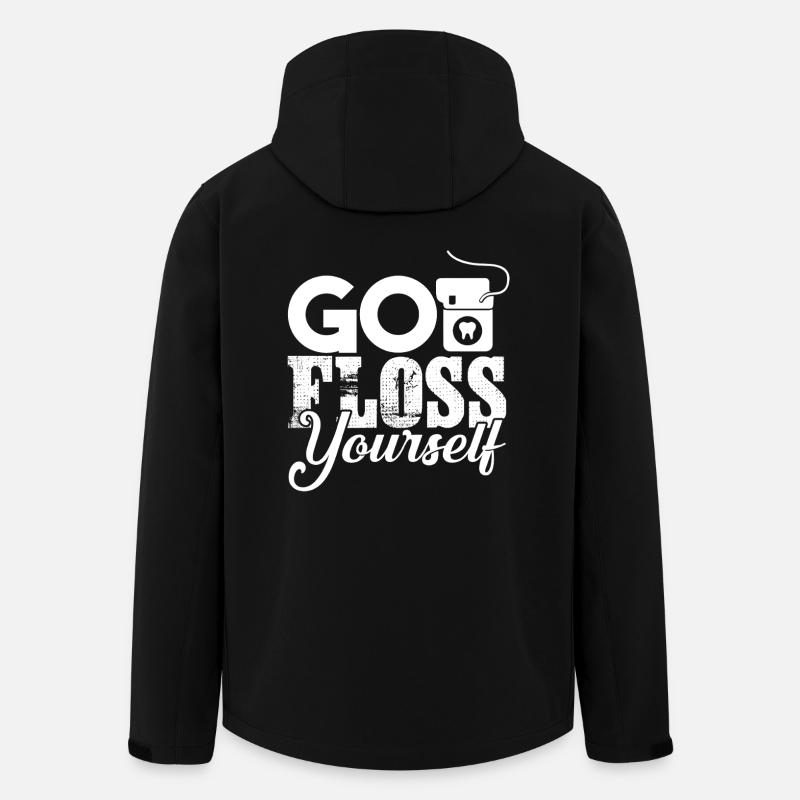 Dentist Go Floss Yourself - Men’s Recycled Softshell Jacket by Stanley/Stella - black