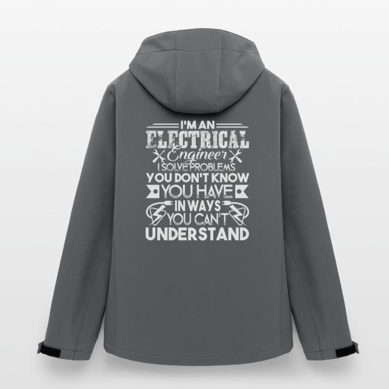 Electrical Engineer Solves Problems You Don't Know Men’s Recycled Softshell Jacket Discoverer by Stanley/Stella