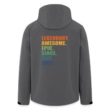 2e anniversaire, mai 2021, anniversaire de 2 ans - Veste softshell homme en polyester recyclé Stanley/Stella - noir - Dos - AI Model Male 185 light (185cm)