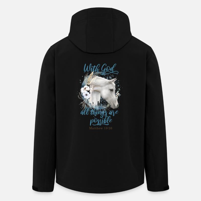Pferde Reiten Christliche Zitate Pferdebesitzer - Recycelte Männer Softshell-Jacke von Stanley/Stella - Schwarz