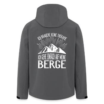 Berge sind meine Therapie - Recycelte Männer Softshell-Jacke von Stanley/Stella - Schwarz - Hinten - AI Model Male 185 light (185cm)