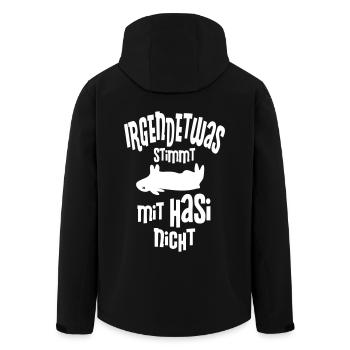 Hase lustig Ostern Geschenk Jäger Hasi Osterhase - Recycelte Männer Softshell-Jacke von Stanley/Stella - Schwarz - Hinten - AI Model Male 185 light (185cm)