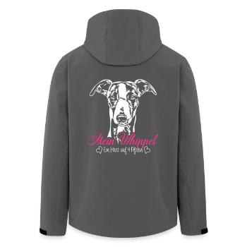 Mein Whippet - Ein Herz auf 4 Pfoten - Recycelte Männer Softshell-Jacke von Stanley/Stella - Schwarz - Hinten - AI Model Male 185 light (185cm)