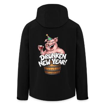Silvester Party feiern betrinken Alkohol Schwein - Recycelte Männer Softshell-Jacke von Stanley/Stella - Schwarz - Hinten - AI Model Male 185 light (185cm)