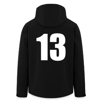 13 - Recycelte Männer Softshell-Jacke von Stanley/Stella - Schwarz - Hinten - AI Model Male 185 light (185cm)