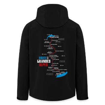 The route of the Route des Grandes Alpes (b) - Men’s Recycled Softshell Jacket by Stanley/Stella - black - Back - AI Model Male 185 light (185cm)