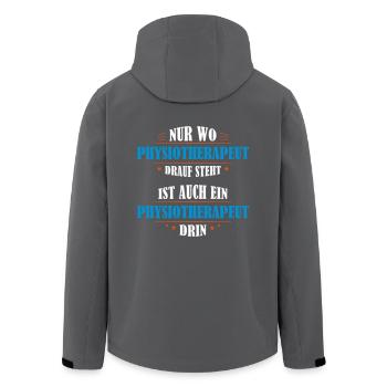 Physiotherapeut Beruf Geschenk - Recycelte Männer Softshell-Jacke von Stanley/Stella - Schwarz - Hinten - AI Model Male 185 light (185cm)