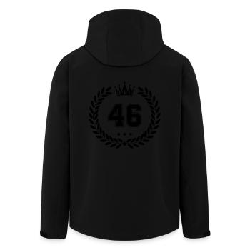 wappen 46 - Recycelte Männer Softshell-Jacke von Stanley/Stella - Schwarz - Hinten - AI Model Male 185 light (185cm)
