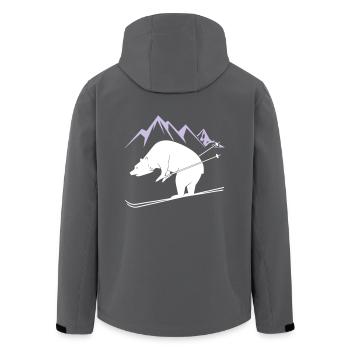 Snowboard Bear - Recycelte Männer Softshell-Jacke von Stanley/Stella - Anthrazit - Hinten - AI Model Male 185 light (185cm)