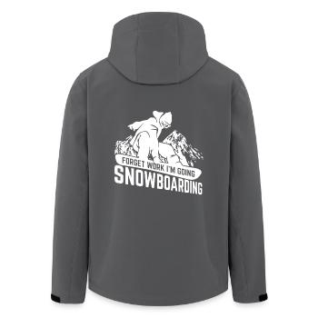 I Am Going Snowboarding - Men’s Recycled Softshell Jacket by Stanley/Stella - black - Back - AI Model Male 185 light (185cm)