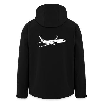 plane - Men’s Recycled Softshell Jacket by Stanley/Stella - black - Back - AI Model Male 185 light (185cm)