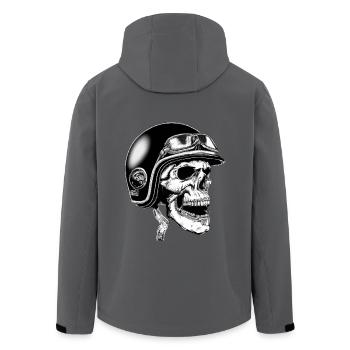 Biker Schädel mit Helm und Brille - Recycelte Männer Softshell-Jacke von Stanley/Stella - Schwarz - Hinten - AI Model Male 185 light (185cm)