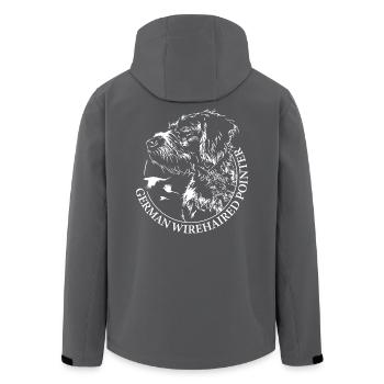 German Wirehaired Pointer Hunting Dogs Wilsigns - Men’s Recycled Softshell Jacket by Stanley/Stella - black - Back - AI Model Male 185 light (185cm)
