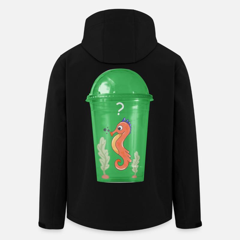Seepferd im Becher - Recycelte Männer Softshell-Jacke von Stanley/Stella - Schwarz