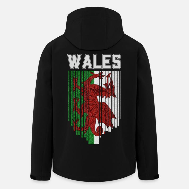 Flag of Wales, Welsh pride - Men’s Recycled Softshell Jacket by Stanley/Stella - black