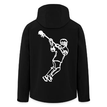 Lacrosse Professional Drawing - Men’s Recycled Softshell Jacket by Stanley/Stella - black - Back - AI Model Male 185 light (185cm)