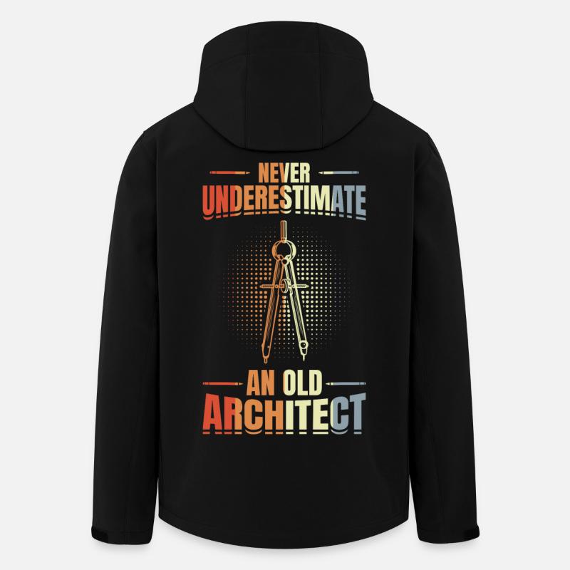 Never underestimate an old architect - Men’s Recycled Softshell Jacket by Stanley/Stella - black