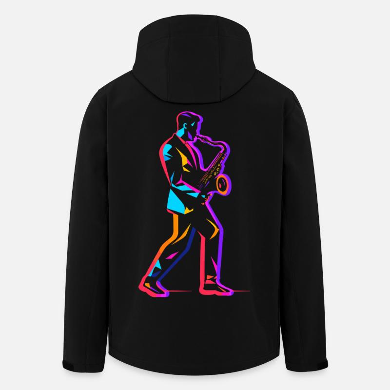 90er Jahre Saxophonspieler - Recycelte Männer Softshell-Jacke von Stanley/Stella - Schwarz