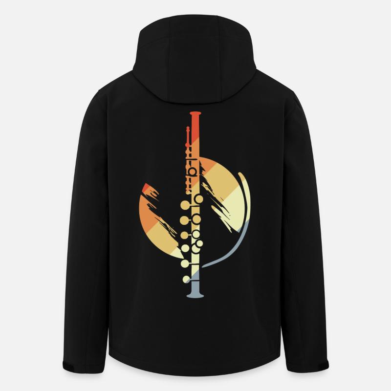 Retro Flöten Skizze - Recycelte Männer Softshell-Jacke von Stanley/Stella - Schwarz