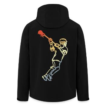 Lacrosse Player Retro - Men’s Recycled Softshell Jacket by Stanley/Stella - black - Back - AI Model Male 185 light (185cm)