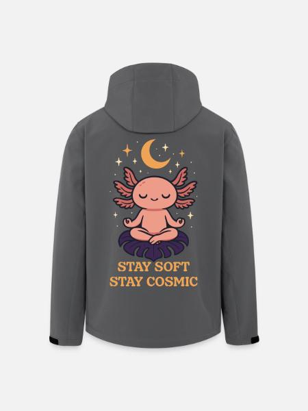 Meditierender Axolotl - Stay Cosmic Design - Recycelte Männer Softshell-Jacke von Stanley/Stella - Schwarz