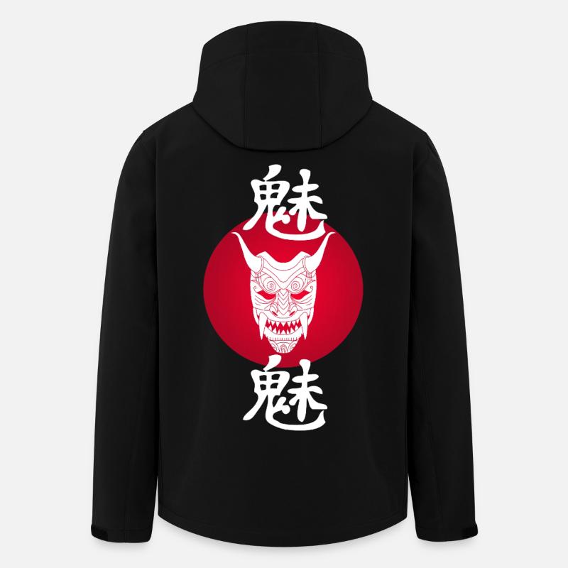 Démon blanc et soleil rouge - Veste softshell homme en polyester recyclé Stanley/Stella - noir
