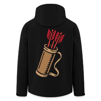 Bogenschießen Bogenschütze Pfeilköcher - Recycelte Männer Softshell-Jacke von Stanley/Stella - Schwarz - Hinten - AI Model Male 185 light (185cm)