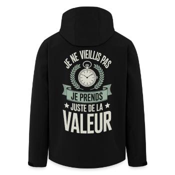Je Ne Vieillis Pas Citation Humour - Veste softshell homme en polyester recyclé Stanley/Stella - noir - Dos - AI Model Male 185 light (185cm)