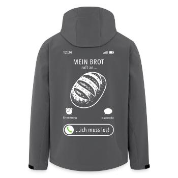 Mein Brot ruft an - ich muss los - Spruch - Recycelte Männer Softshell-Jacke von Stanley/Stella - Schwarz - Hinten - AI Model Male 185 light (185cm)
