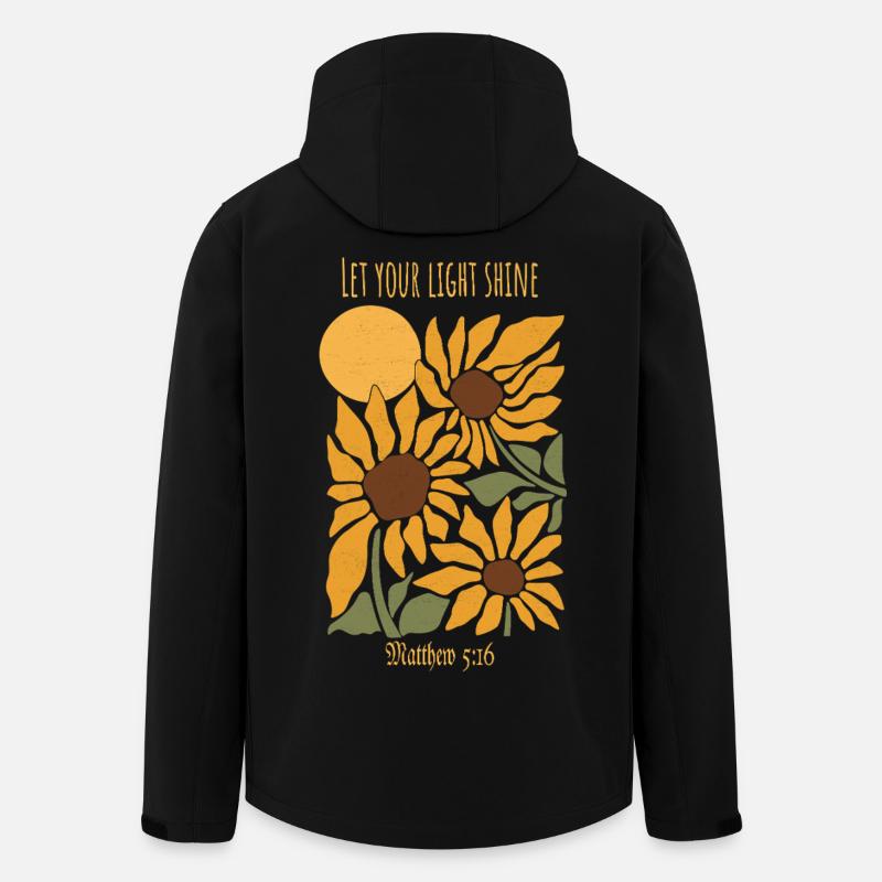 Lass dein Licht leuchten – Matthäus 5,16 - Recycelte Männer Softshell-Jacke von Stanley/Stella - Schwarz