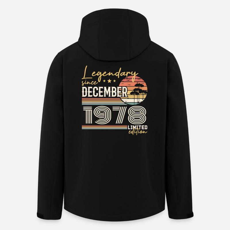 Cadeau 47e Anniversaire Décembre 1978 - Veste softshell homme en polyester recyclé Stanley/Stella - noir