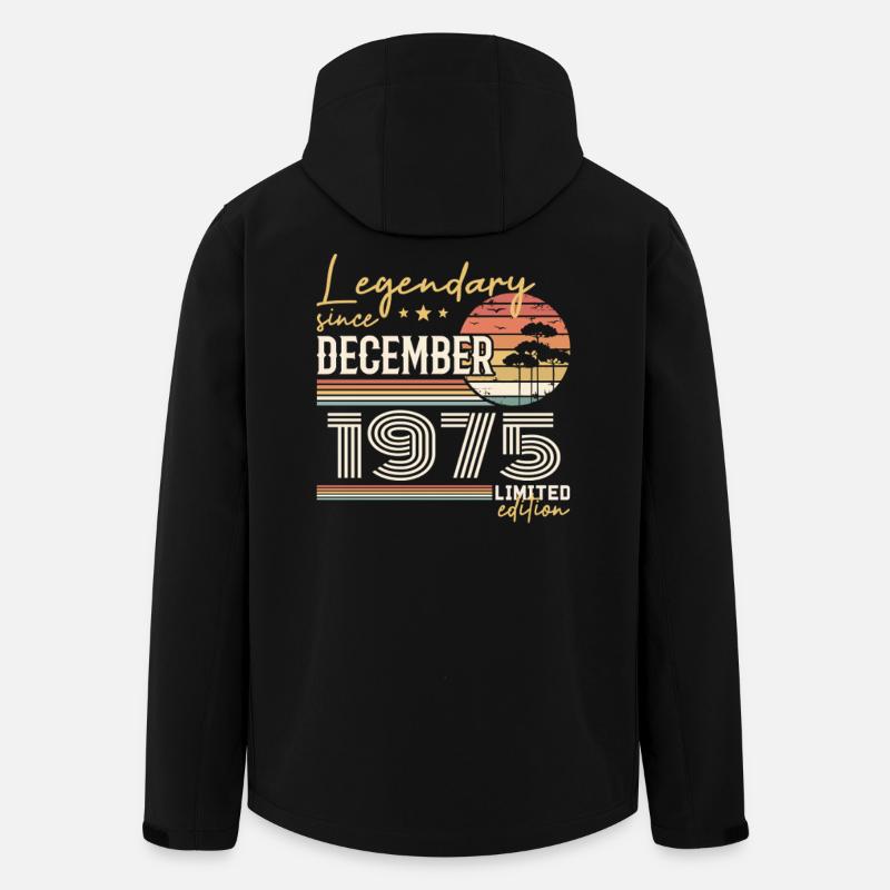 Cadeau 50e Anniversaire Décembre 1975 - Veste softshell homme en polyester recyclé Stanley/Stella - noir