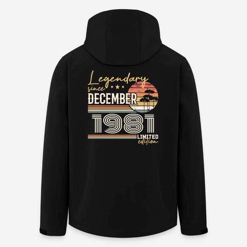 Cadeau 44e Anniversaire Décembre 1981 - Veste softshell homme en polyester recyclé Stanley/Stella - noir