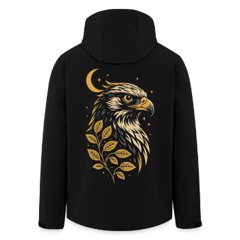 Faucon Horus avec lune – Symbole égyptien - Veste softshell homme en polyester recyclé Stanley/Stella - noir - Dos - AI Model Male 185 light (185cm)