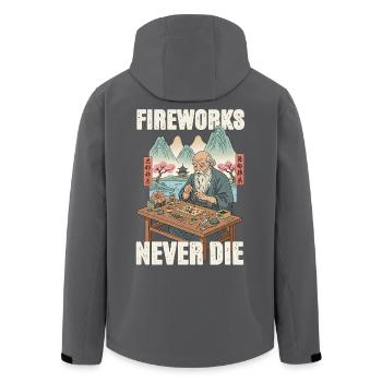 Fireworks Never Die - Men’s Recycled Softshell Jacket by Stanley/Stella - black - Back - AI Model Male 185 light (185cm)