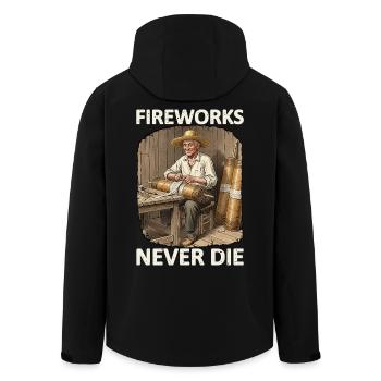 Fireworks Never Die Pyro - Men’s Recycled Softshell Jacket by Stanley/Stella - black - Back - AI Model Male 185 light (185cm)