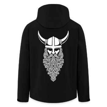 Viking Chef Barbe Tressée Mascotte Casque Nordique - Veste softshell homme en polyester recyclé Stanley/Stella - noir - Dos - AI Model Male 185 light (185cm)
