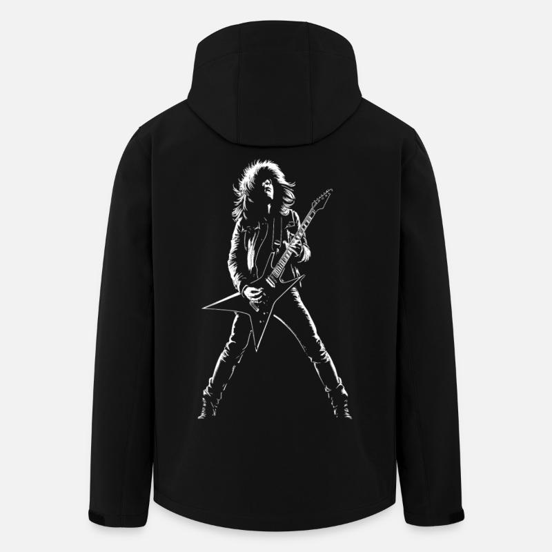 Gitarrist Mann spielt E-Gitarre Druck - Recycelte Männer Softshell-Jacke von Stanley/Stella - Schwarz